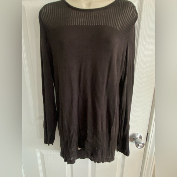 Black tunic with crossed back Size Large - Picture 1 of 3
